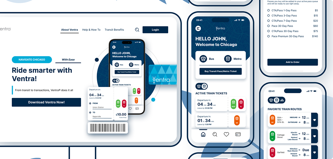Ventra app redesign mockup